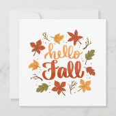 Carte Hello Fall Greeting Card with Autumn Leaves (Devant)