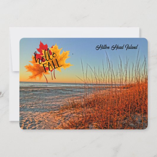 Carte Hello Fall Hilton Head Island Beach Caroline du Su (Devant)