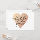 Carte Hello Fall Love Heart (Devant/Arrière en situation)