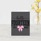 Carte Hello Fourteen Est 2012 Coquette Bow 14th Birthday (Fleur jaune)