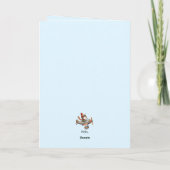 Carte Hello Friendship Whimsical Kid Flying Plane (Dos)