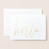 Carte Hello Gold Foil (Devant avec enveloppe)