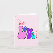 Carte "Hello Love" Heureuse Sainte-Valentin de Retro 70 (Devant)