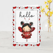 Carte Hello Lovely Ladybug Fairy (Fleur jaune)