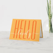 Carte Hello Lovely Moderne Typographie Calligraphie Scri (Devant)