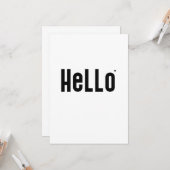 Carte Hello - minimalistic typography card (Devant/Arrière en situation)