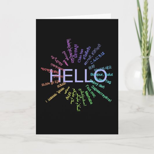 Carte Hello (Multi Language) Greeting Cards (Devant)