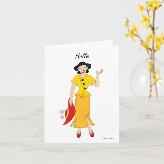 Carte Hello Note (Fleur jaune)
