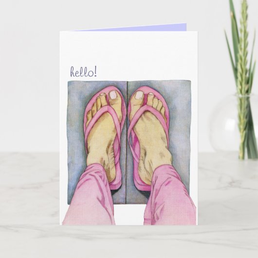 Carte Hello Pieds Roses (Devant)