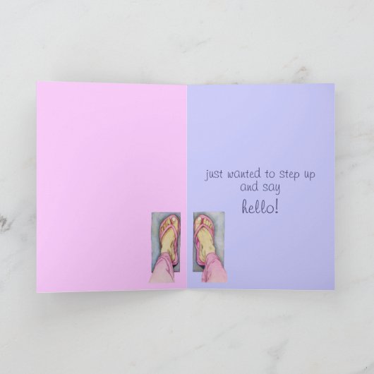 Carte Hello Pieds Roses (Intérieur)