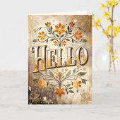 Carte Hello, pretty floral design, (Fleur jaune)