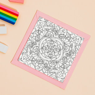 Carte Hello Spring : Belle page de coloriage pour adulte