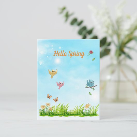 Carte Hello Spring & Blue Sky (Debout devant)