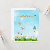 Carte Hello Spring & Blue Sky (Devant/Arrière en situation)