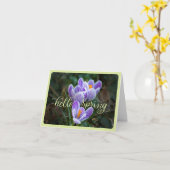 Carte "Hello Spring" et Crocuses Plied Greeting Card (Fleur jaune)