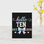 Carte Hello Ten Est 2015 Coquette Bow 10th Birthday Girl (Fleur jaune)