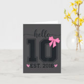 Carte Hello Ten Est 2016 10th Birthday Coquette Bow 10 Y (Fleur jaune)
