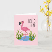 Carte Hello There Flamant rose (4,25" x 5,5) enveloppe i (Fleur jaune)