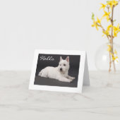Carte Hello West Highland Terrier Blank Note Card (Fleur jaune)