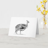 Carte Helmetted Guinea Fowl Design (Fleur jaune)