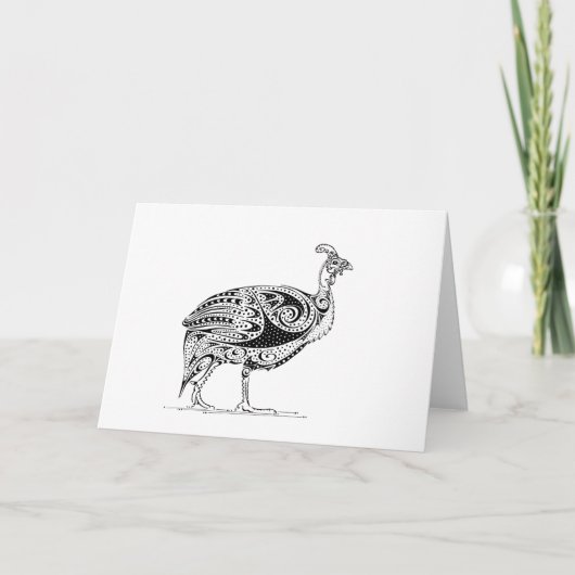 Carte Helmetted Guinea Fowl Design (Devant)