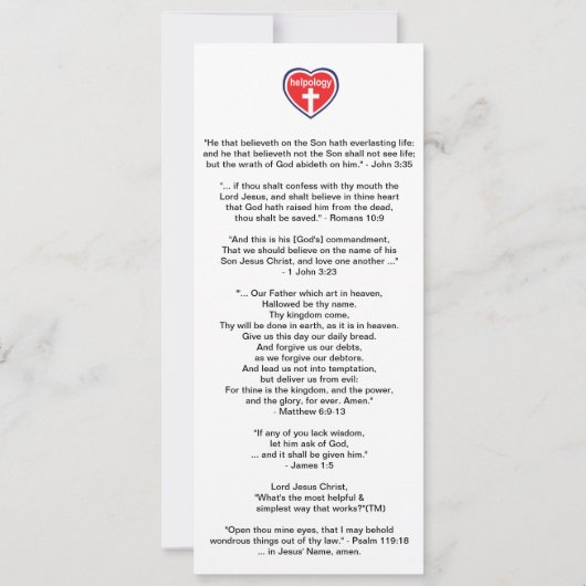 Carte Helpology™ Biblemark™ (Dos)