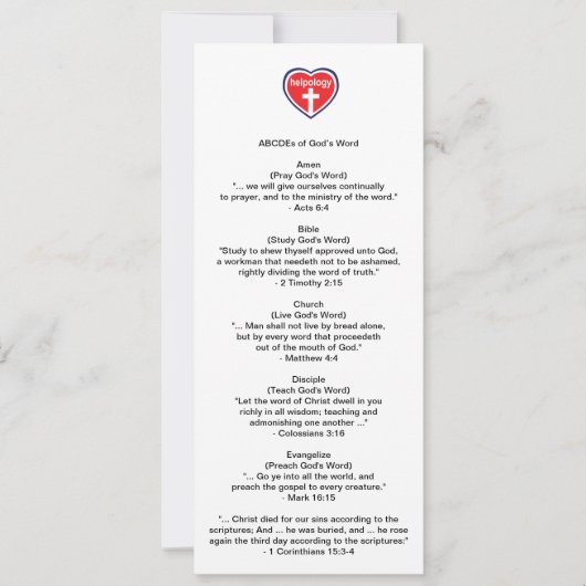 Carte Helpology™ Biblemark™ (Devant)