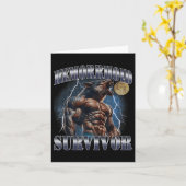 Carte Hemorrhoid Survivor Funny meme Wolf Embarrasser Ad (Fleur jaune)