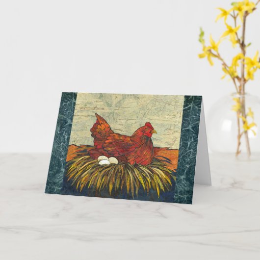 Carte Hen de nidification (Fleur jaune)