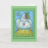 CARTE HEN IRLANDAIS FUNNY, OEUFS VERTS ET COUPE SHAMROCK (Devant)