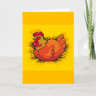 Carte Hen sur le nid Bright Farmyard Chicken