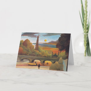 Carte Henri Rousseau - Seine et Tour Eiffel au coucher d