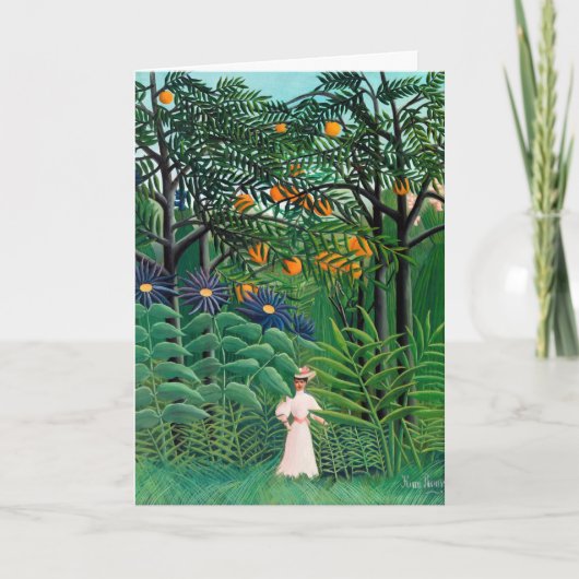 Carte Henri Rousseau - Une femme marche dans une forêt e (Devant)
