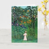 Carte Henri Rousseau - Une femme marche dans une forêt e (Fleur jaune)