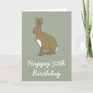 Carte Henry the Hare Happy 50th Birthday Greeting Card