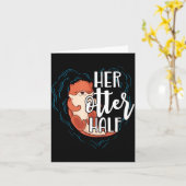 Carte Her Otter Half Pun Romantic Couple Valentine's Day (Fleur jaune)