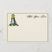 Carte Heraldic Medieval Castle Emblem Crest Note (Devant / Derrière)