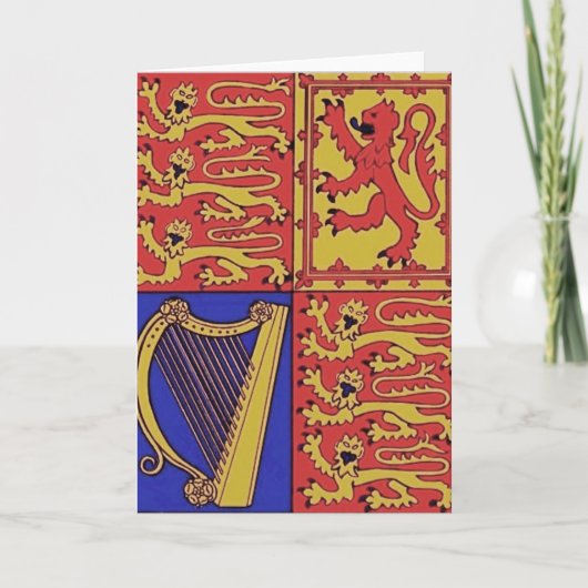 Carte Heraldry Avec Harpe Et Lion (Devant)