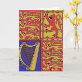 Carte Heraldry Avec Harpe Et Lion (Fleur jaune)