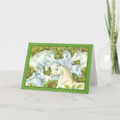 Carte HERBE DE L'UNICORNE MÉDIÉVALE, CHEVAUX, Imaginaire (Devant)