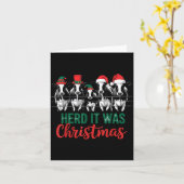 Carte Herd It Was Christmas Cute Festive Cows Xmas Holid (Fleur jaune)