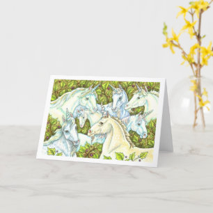 Carte HERDE UNICORN MÉDIÉVAL, CHEVAUX, Imaginaire DE LA