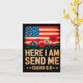 Carte Here I Am Send Me American Flag Cross Isaiah 6_8 B (Fleur jaune)