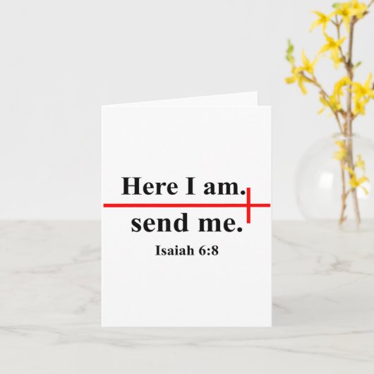 Carte Here I Am Send Me Isaiah 6_8 Bible Verse Christian (Fleur jaune)