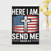 Carte Here I Am Send Me Isaiah 6_8 Christian Usa Flag Bi (Fleur jaune)