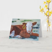 Carte Hereford Calf (Fleur jaune)
