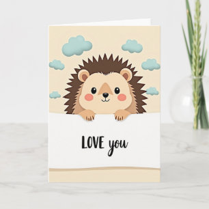 Carte Hérisson Adorable T'Aime