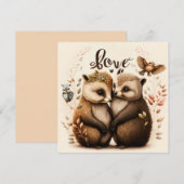 Carte hérisson amoureux (Devant / Derrière)
