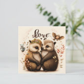 Carte hérisson amoureux (Debout devant)