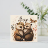Carte hérisson amoureux (Debout devant)